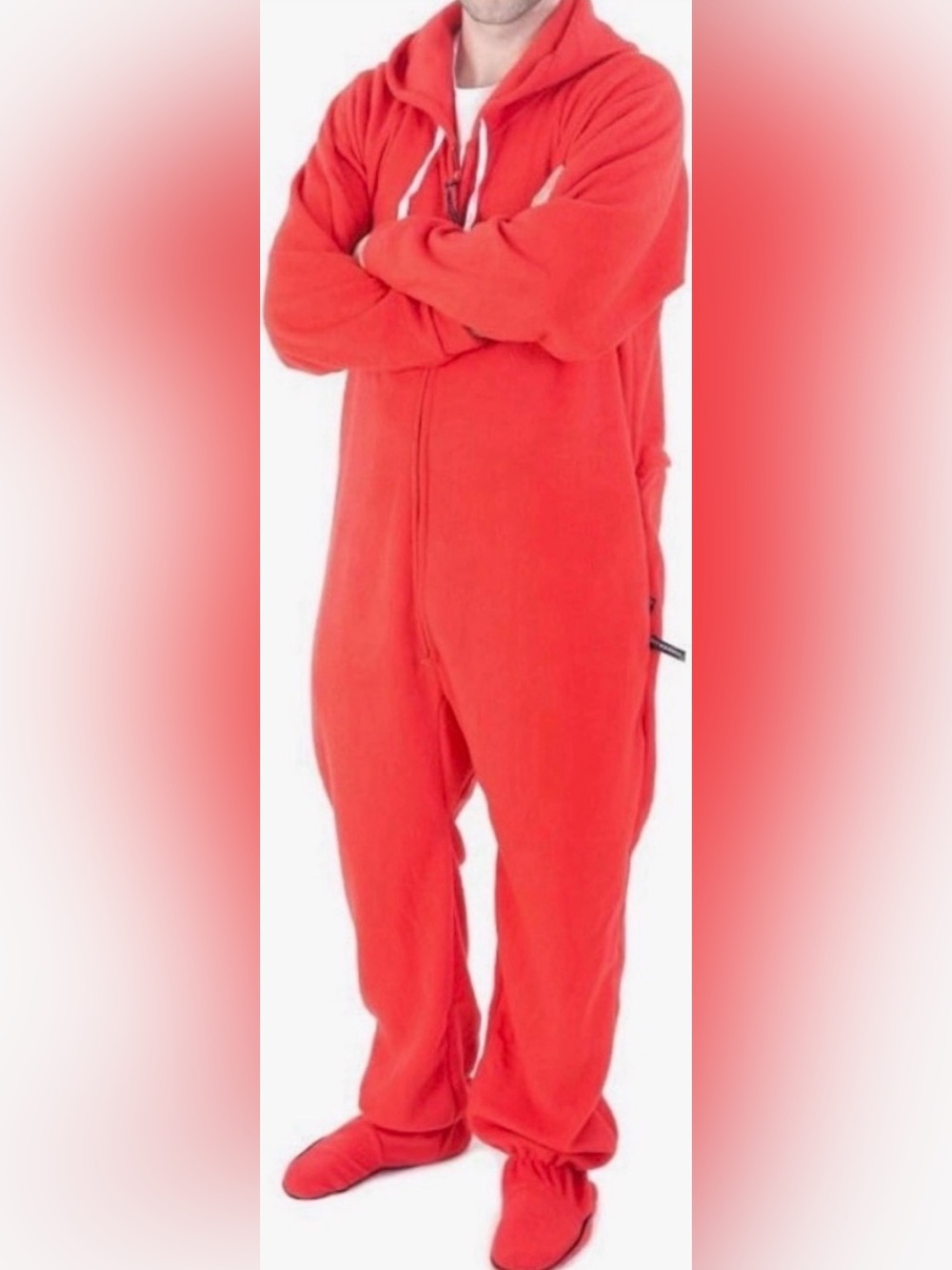 Forever Lazy Orange unisex oversized footed comfortable onesie for adults